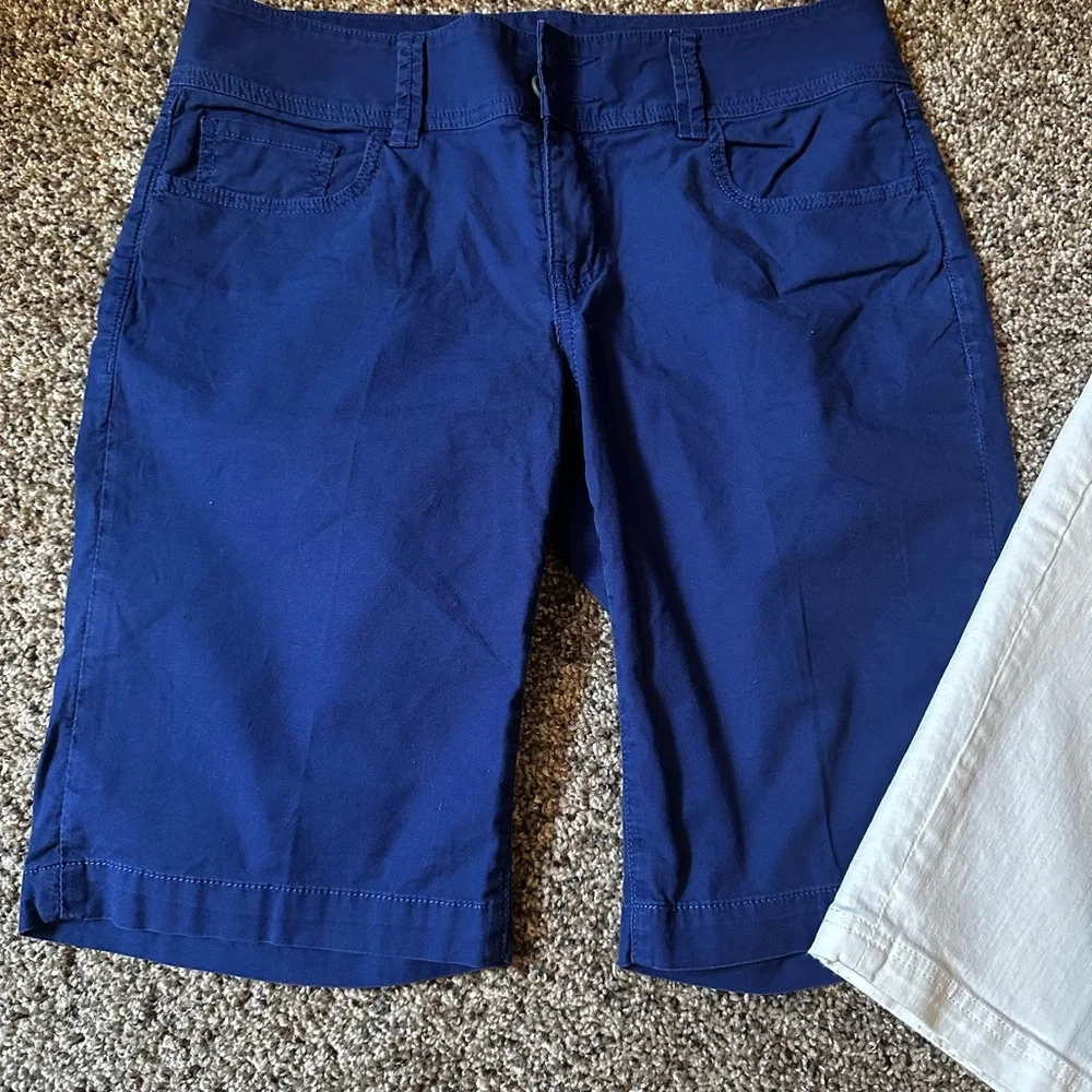 CAbi Blue and white shorts, size 8 - Picture 2 of 10